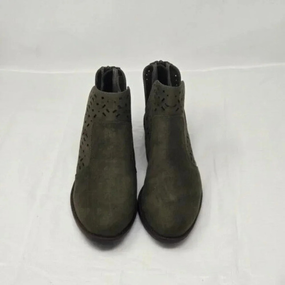 Euro Sofft Catarina Ankle Boots Laser Cut Out Suede green size 6.5 M - Picture 3 of 7